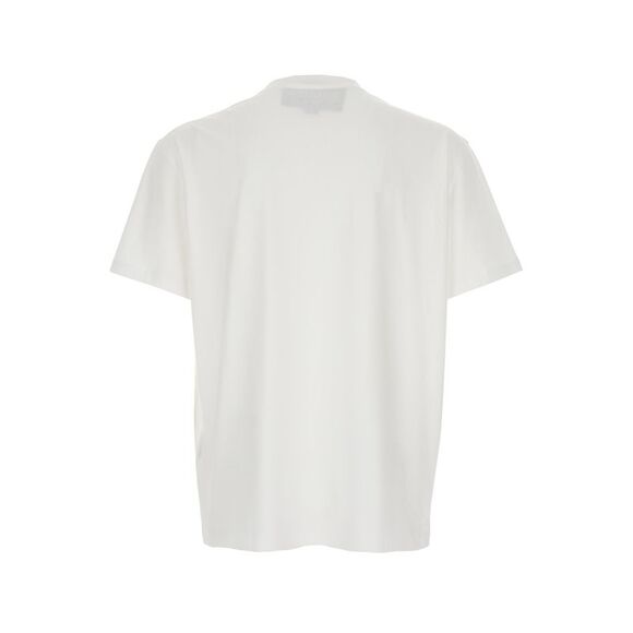 Valentino Men White Crewneck T-Shirt With Vlogo On The Front In Cotton Man